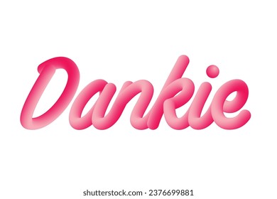 Dankie typography text, means thank you. Colorful.