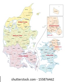 danmark administrative map