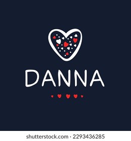 (Danna) Nombre de caligrafía, ilustración vectorial.