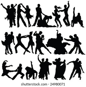 danse couples high quality silhouettes collection - vector