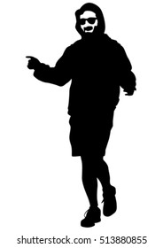 Danser men in rap style on white background