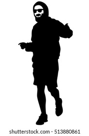 Danser men in rap style on white background
