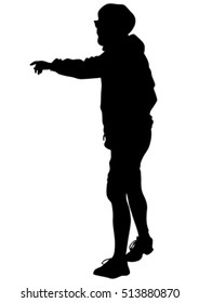 Danser men in rap style on white background