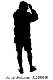 Danser men in rap style on white background