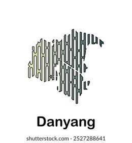 Danyang mapa Vector tecnológico de la ciudad, Plantilla de diseño de logotipo, icono, Vector, símbolo, creativo, idea.
