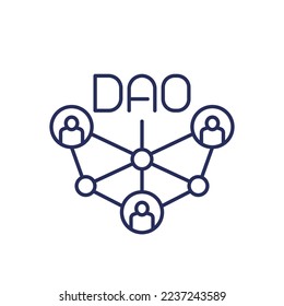 DAO community line icon on white