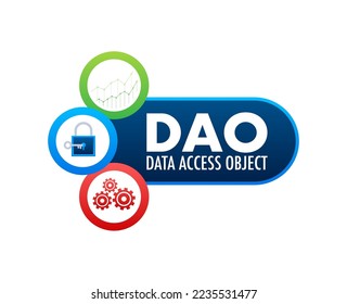 DAO - Data Access Object Business concept. Vector stock illustration.