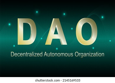 DAO, Dezentralisierte Autonome Organisation. DAO abstraktes digitales Illustrationskonzept für Banner, Website, Landing Page, Anzeigen, Flyer-Vorlage.