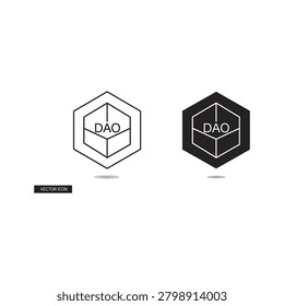 Dao decentralized autonomous organization logo design concept with cutting edge, decentralized