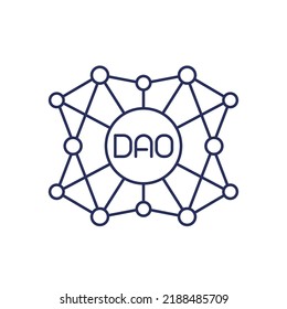 DAO icon, Decentralized Autonomous Organisation, line design svg