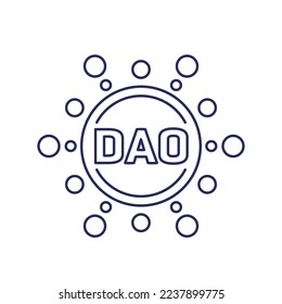 Icono DAO, vector de línea de organización autónoma descentralizada