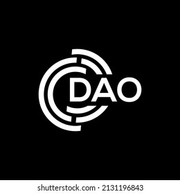 DAO letter logo design on black background. DAO creative initials letter logo concept. DAO letter design.
 svg