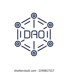 DAO line icon, Decentralized Autonomous Organisation svg