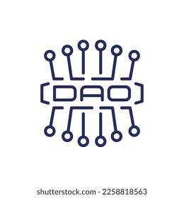 DAO line icon, Decentralized Autonomous Organisation vector