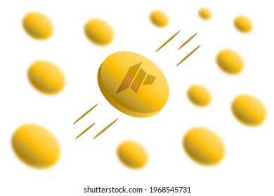 Dao maker coin cryptocurrency background with gaussian blur effect