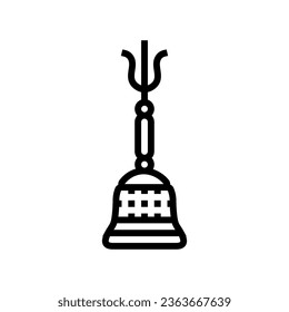 daoist bell taoism line icon vector. daoist bell taoism sign. isolated contour symbol black illustration