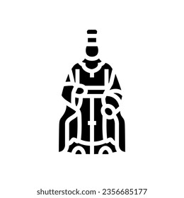 daoist deity taoism glyph icon vector. daoist deity taoism sign. isolated symbol illustration