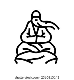 daoist sage taoism line icon vector. daoist sage taoism sign. isolated contour symbol black illustration