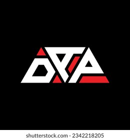 DAP triangle letter logo design with triangle shape. DAP triangle logo design monogram. DAP triangle vector logo template with red color. DAP triangular logo Simple, Elegant, and Luxurious design.