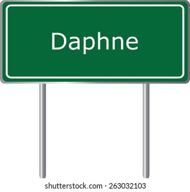 Daphne, Alabama, road sign green vector illustration, road table, USA city
