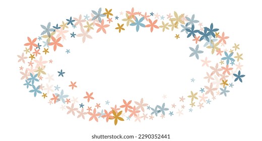 Daphne minimal flowers vector design. Pretty field floral elements scattered. Birthday card ornament. Modern flowers Daphne rustic blossom. Stripy petals.