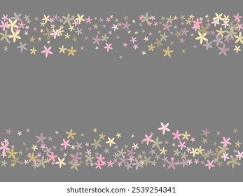 Daphne simple flowers vector design. Little meadow floral elements scattered. Easter holiday background. Beautiful flowers Daphne primitive bloom. Spring daisies.