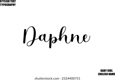 Daphne Woman's Name Hand Drawn Lettering Vector Cursive Text Typography