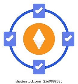 DApp Crypto and Blockchain icon illustration