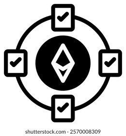 DApp Crypto and Blockchain icon illustration
