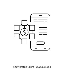 DApp sign сolor line icon. Initial public offering. Pictogram for web page, mobile app, promo. UI UX GUI design element. Editable stroke.