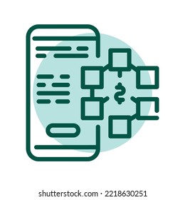 Dapp sign сolor line icon. Initial public offering. Pictogram for web page.