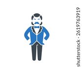 Dapper Gentleman Suit Icon Isolated On White Background