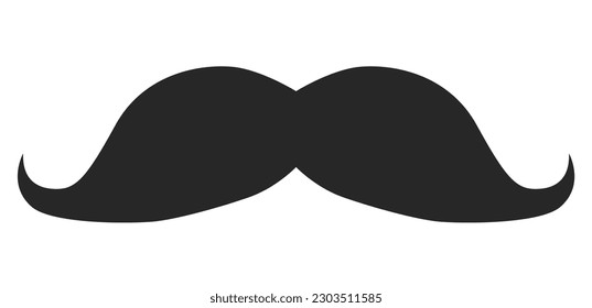 Dapper Moustache Beard style men illustration Facial hair mustache. Vector black male Fashion template flat barber collection set. Stylish hairstyle isolated outline on white background.