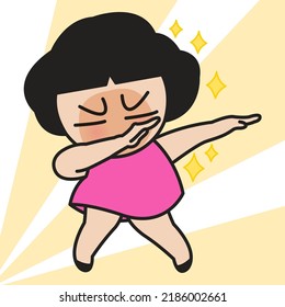 A Dapping Girl Dap Pose Dace Concept Card Character illustration