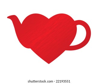 dappled heart in shape of teapot