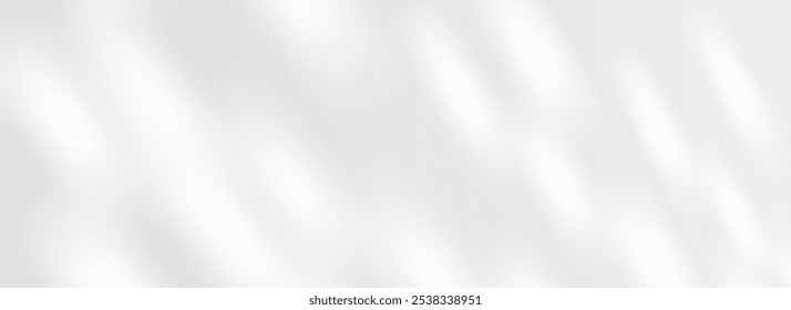 Dappling sunlight and shadow wallpaper. Natural light glare scene background for mockup, template, overlay, poster, banner. Spotted light rays and beams on surface, wall, ceiling, floor. Vector