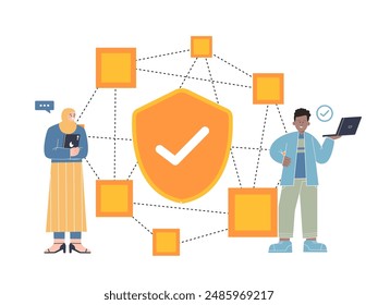 dApps decentralized applications software with block chain technology connected spread