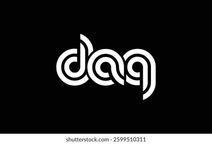 DAQ Creative Unique Modern Letter Logo Design. Stylized logo featuring a unique letter design, presenting abstract minimalist aesthetics and modern appeal.