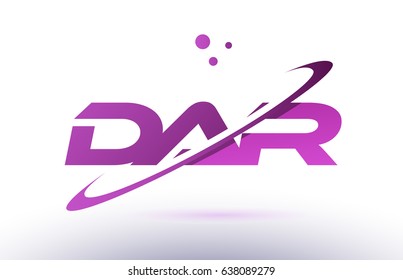 dar d a r  alphabet letter logo combination purple pink creative text dots company vector icon design template