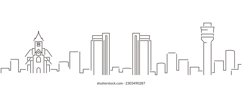 Dar es Salaam Dunkle Linie einfache minimalistische Skyline mit weißem Hintergrund