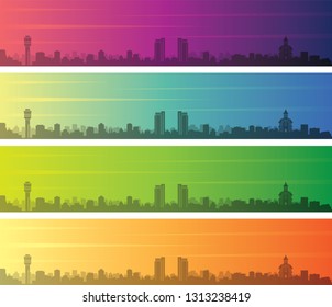 Dar Es Salaam Multiple Color Gradient Skyline Banner