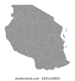 Dar es Salaam Region map, administrative division of Tanzania. Vector illustration.