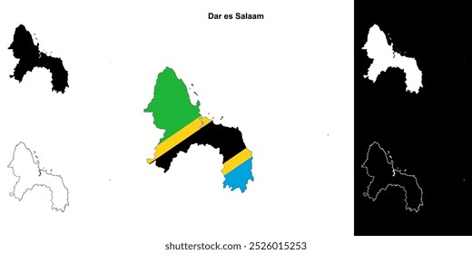 Conjunto de mapas da região de Dar es Salaam