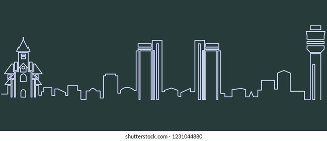 Dar Es Salaam Single Line Skyline