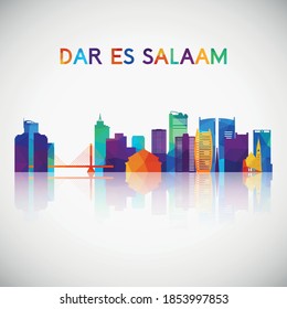 Dar es Salaam skyline silhouette in colorful geometric style. Symbol for your design. Vector illustration.