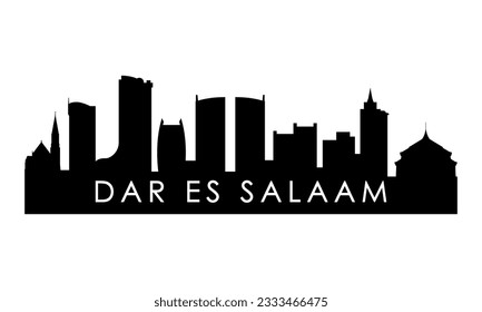 Dar es Salaam skyline silhouette. Black Dar es Salaam city design isolated on white background. 