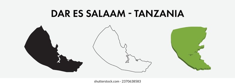 Dar es Salaam Tanzania city map set vector illustration design isolated on white background. Concept of travel and geography.