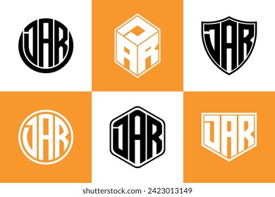 DAR initial letter geometric shape icon logo design vector. monogram, lettermark, circle, polygon, shield, symbol, emblem, elegant, abstract, wordmark, sign, art, typography, icon, geometric, shape