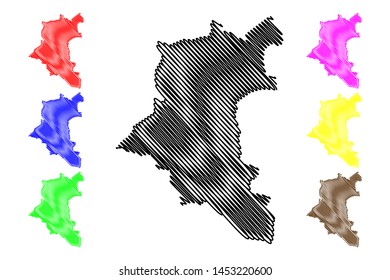 Daraa Governorate (Governorates of Syria, Syrian Arab Republic) map vector illustration, scribble sketch Dar'a map