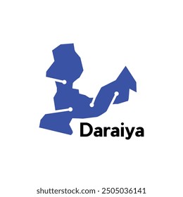 Daraiya City map. vector map of the Lebanon Country. Borders of for your infographic and technology. Vector illustration design template